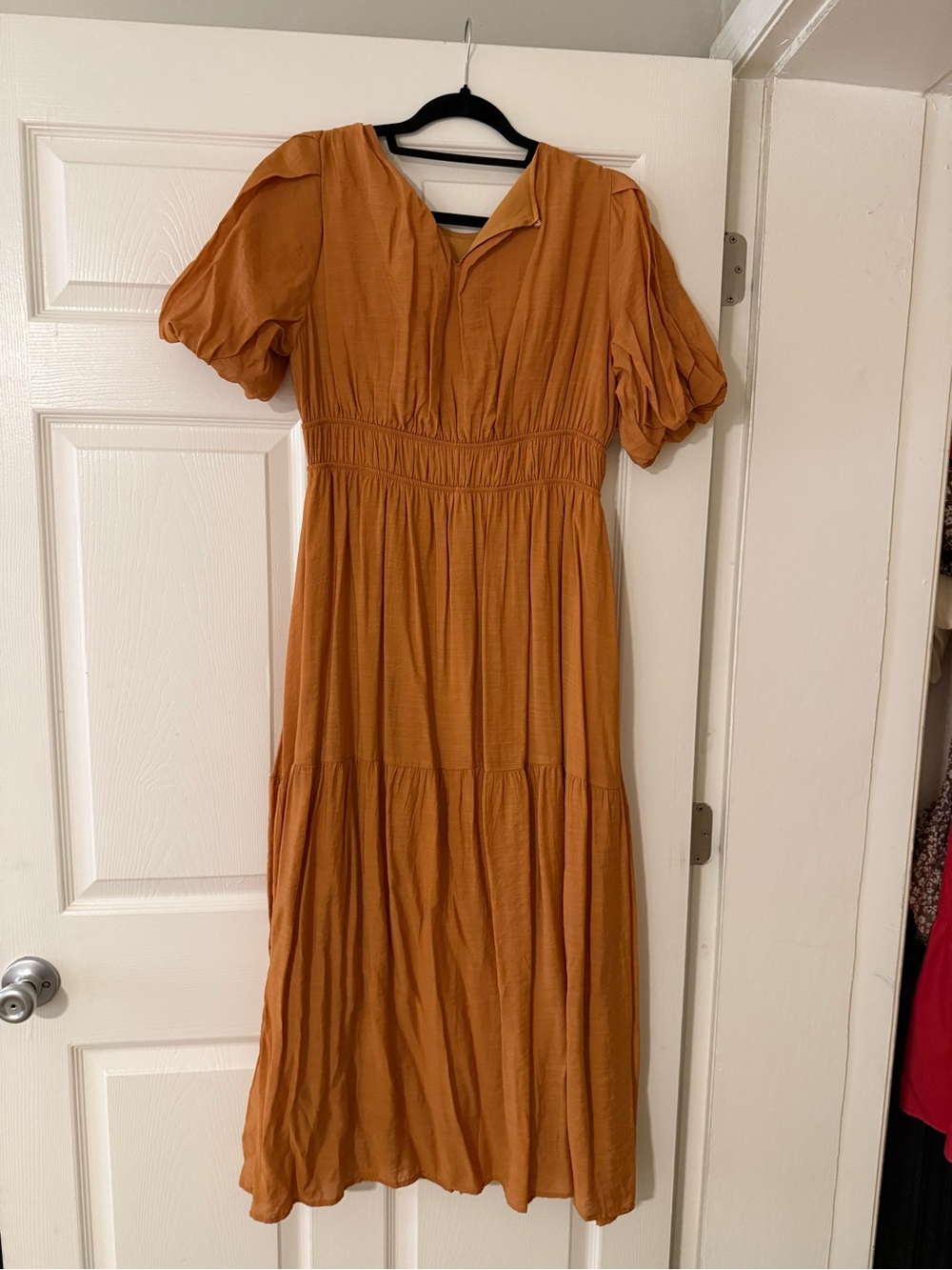 Vici Rust Orange Puff-Sleeve Maxi Dress - Picture 2 of 2